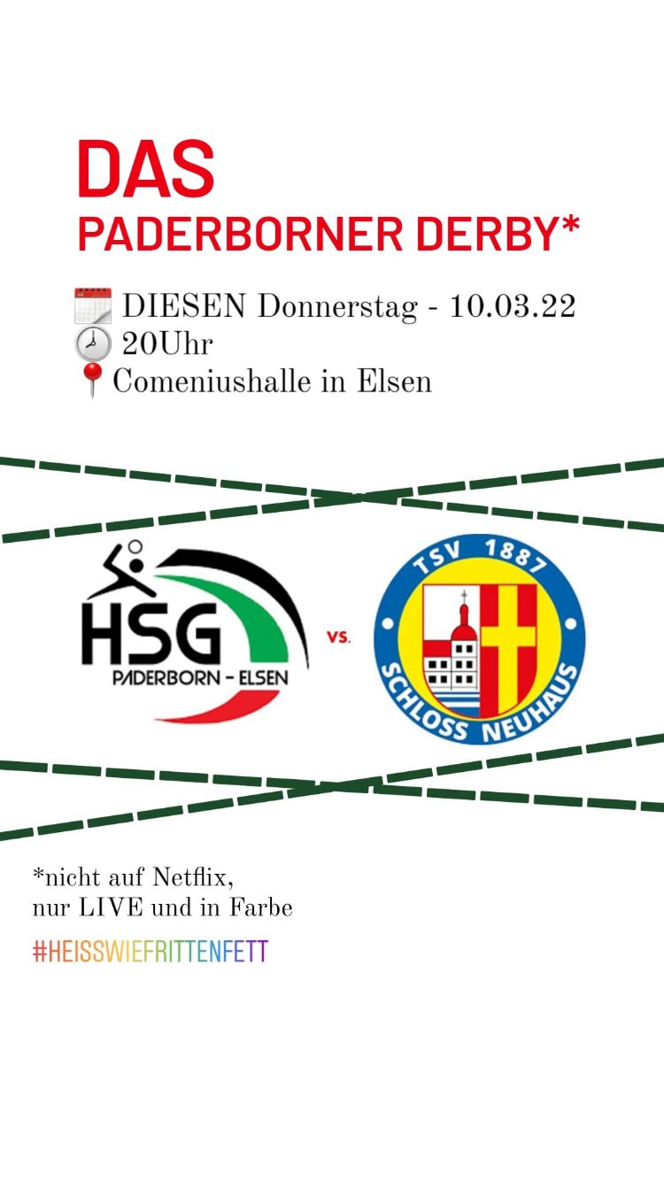 Read more about the article Spielankündigung: Derby gegen TSV Schloss Neuhaus (10.03.22; 20 Uhr)